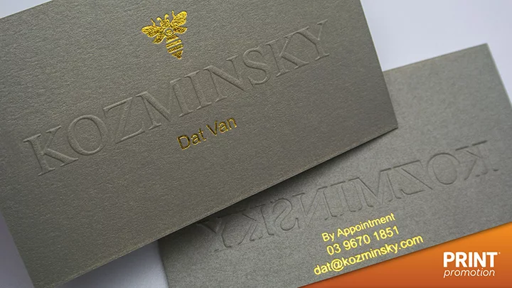 Uncoated Embossed business cards